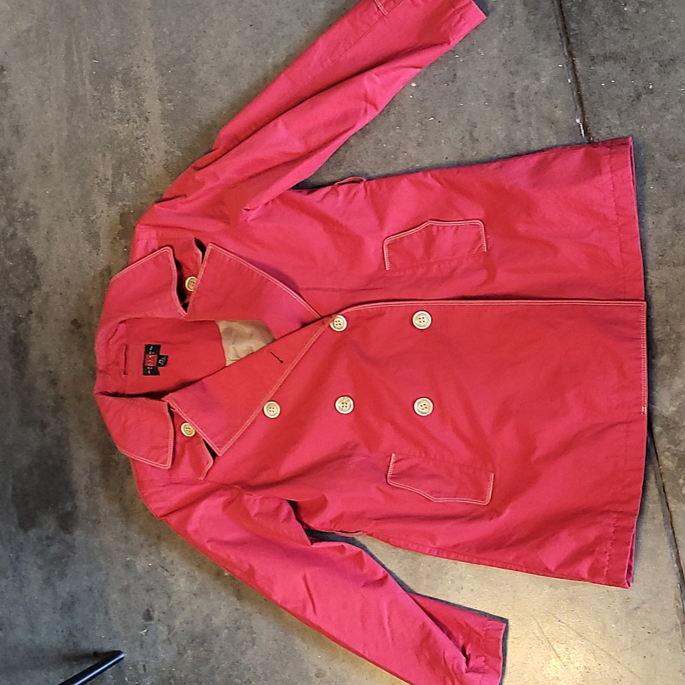 Red rain coat